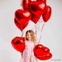 Decoration inch Red Heart Inflatable Foil Balloons Valentines Day Wedding Decorations Birthday Anniversary Globos Supplies R230811