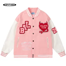 Mens Jackets Oversized Varsity Jacket Men Love Heart Demon Letter Embroidery College Winter Outwear Unisex Harajuku Streetwear Coats 230810