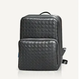 Designer ryggsäck avancerad lyxvarumärke mode rese väska minimalistisk affär datorväska a4 fil äkta läder handvävd väska 2023 ny