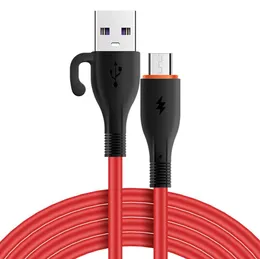 سيليكون سائل سائل محمول 3A Type-C Micro USB بيانات شحن سريع 3 قدم كابل USB للهاتف الذكي مع نصيحة عناق