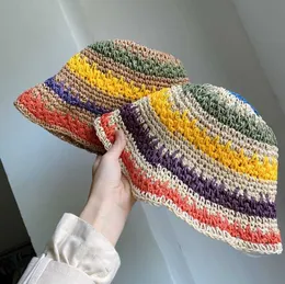 Wide Brim Hats Bucket Hats Summer Travel Shade Rainbow Color Hat Floppy Str Hat Women Ladies Wide Brim Beach Foldable Str Sun Hat Sun Cap