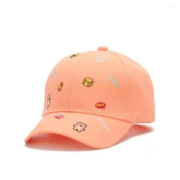 Ball Caps 2023 Мода малыш Бейсбол Шляпа детская кепка солнца Печатная медвежьи девочки девочки возраст 4-10