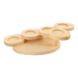 Dinnerware Sets Snack Shelf Dessert Serving Tray Cake Wooden Sushi Showing Display Stand Restaurant Container Creative