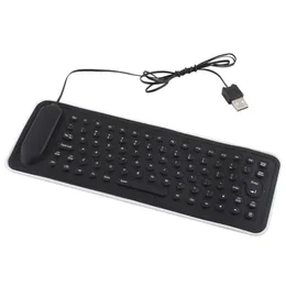 durable 85 keys flexible wired usb keyboard waterproof english silicon interface foldable for xiaomi laptop notebook pc 22158