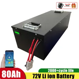 72V 80AH LI ION LITHIUM BUTTION BRIXING 80A 100A BMS لـ 5000W 6000W SCOOTER BOAT GOLF CART+ شاحن