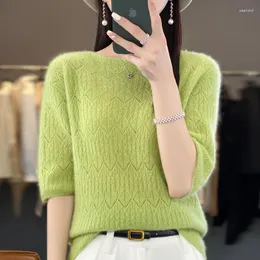 Women's Sweaters Beautiful Nuo Wool Hollow Sweater T-shirt Fashion Knitted O-Neck Pullover Selling Thin Style