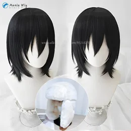 Cosplay Wigs Bungo Stray Dogs Fyodor Dostoevsky Short Black Cosplay Wig Heat Resistant Synthetic Hair Perucas Cosplay Wigs Wig Cap 230810