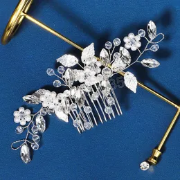 Bride Hair Comb Tiara Wedding Hair Gioielli Accessori per capelli color fiori d'argento Accessori per matrimoni CONTRO CONGRENSI CONGRENSI GIETRI.