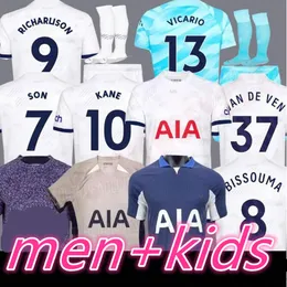 Kane Son 23 24 Richarlison Soccer Jersey Kulusevski Hojbjerg Spence Perisic Dier 2023 Lucas Romero Tottenham Football Kit Shirt Topps Män barn sätter Saug