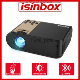 Projektory ISINBOX Projektor 1080p HD 4K Projektor wideo 7000 lumens bezprzewodowy ekran lustrzany kino domowe projektory Bluetooth WiFi x0811