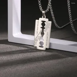 Kedjor Tide Brand Style Hiphop Razor Blade Necklace Hipster Accessories Titanium Steel Hip Hop Simple Pendant Dance