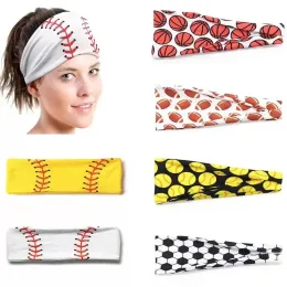 Baseball Sports Headband Women Men Softball Football Team Bands Sweat Headbands Yoga Fitness Scarf Sport Towel 20 styles newZZ