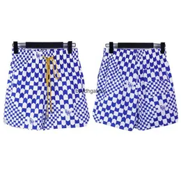 O2B2 MĘŻCZYZNA I WYŁĄCZNIE STREET STREET MARKA RHUDE 2023 Wiosna/lato Nowa amerykańska modna Trendy Plaid Personalizowana druk luźne relaksowane sport