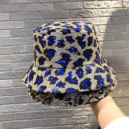 Breda randen hattar hink hattar 2021 reversibel fiskare glitter paljetter hink hattar för kvinnor män gata hip hop hink hink cap casual kvinnlig fiske hatt