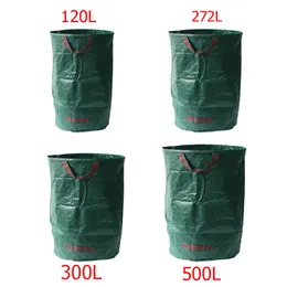 Trash Bags 500L/300L/120L Garden Waste Bag Durable Reusable Yard Leaf Weeds Grass Container Storage Bag Foldable Garbage Waste Collection 230810