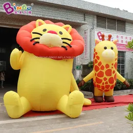 wholesale 2.8x1.8x3.5M Height Outdoor Giant Inflatable Animal Giraffe Cartoon Model With Air Blower For Event Advertising Party Decoration Toys Sports