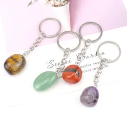 Fashion Irregolare Natural Stone Keychain Nuovi accessori per gioielli Accessori semplici a ciondolo a ciondolo agata Crystal Agate Pinta per donne Regalo per feste