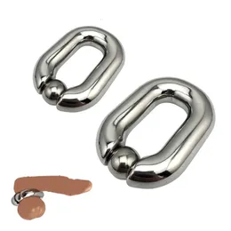 Cockrings Male Heavy Duty BDSM Stainless steel Ball Scrotum Stretcher metal penis bondage Cock Ring Delay ejaculation male Sex Toy men 230810