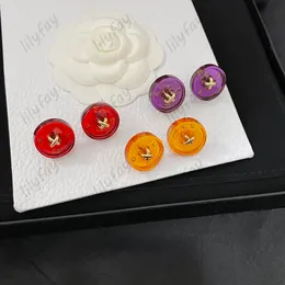 Damenharzohrring Designer Red Button Ohrringe Luxus Gold C Buchstaben Schmuck Mode Hochzeitsfeier Geschenk Stylish Armband Ringe Box Neu
