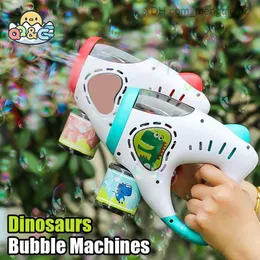 Pull Toys 10 Hole Automatic Bubble Gun Bubble Machine Gunner Handheld Shape Blower No Spiral Backpack Pomperos Outdoor Toys Children's Gift Z230814