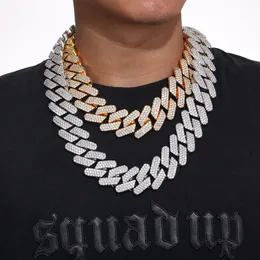 Pendanthalsband 30mm Big Heavy Hip Hop 5a Cz Stone Paled Bling Iced Out Solid Rhombus Cuban Miami Link Chain Halsband för män Rapper smycken 230810