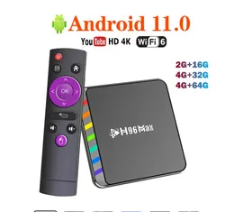 H96 MAX W2 Smart TV Box Android 11 Amlogic S905W2 4GB 32GB 64GB AV1 Quad Core WIFI6 4K Set Top Box Media Player TV Box