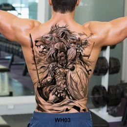 Tatuagens temporárias grandes tatuagem temporária para homens Tattoo Body Art Completa de tatuagem Sexy Tattoo Sticker Lion King Tiger Dragon Tattoo Designs à prova d'água 230811
