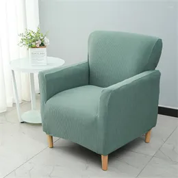 Chair Covers Solid Color Tub Club Armchair Cover Stretch Sloping Arm Back Slipcover Soft Single Small Seater Sofa For Home