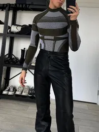 Erkek Sweaters Pfnw 2023 Sonbahar Kış Kış Sokağı Seksi İnce Fit Yüce Sıraslı Spor Strant Sıkı Beltlenek Örme Tişört 12A6264 230810