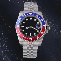 Mens Watch Gmt Pepsi Male Fashion Watches Высококачественные автоматические 8215 Движение 904L из нержавеющей стали.