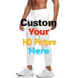 Мужские брюки OGKB Индивидуальные потные брюки мужская 3D -печать вашего собственного дизайна индивидуально персонализированные спортивные штаны мужская эластичная бегающий беггер 230811