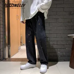 Men's Pants Guochao Street Hip Hop Splash Ink Accumulation Straight Pants Five Point Star Embryo Jeans Loose Men and Women Like Z230814