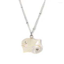 Pendant Necklaces Natural Mother Of Pearls Shell Pisces For Women Men Fish Cross Heart Shape White Necklace Chain Jewelry