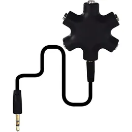 3,5 mm Jack Eardphone Audio Splitter 1 Mężczyzna do 5 Kabel Aux Muzyka Muzyka Wyjście Kable słuchawkowe Przedłużenie sznurka