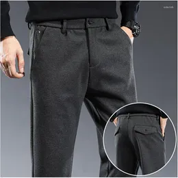 Garnitury męskie jesienne klasyczne 2023 Suit Stretch Business Matte Man Pants Black Korea Straigh Casual Formal Male Drop