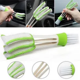 Double Ended Auto Car Air Conditioner Vent Outlet Cleaning Brush Car Meter Detailing Cleaner Blinds Duster Brush JL18