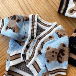 Dog Apparel Pet Warm Open Shirt Winter Dog Clothes Knitted Bear Sweater Teddy Two Foot Clothes Puppy Pop Clothes Birthday Gifts 230810