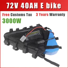 72 V 1000W 2000W 3000W Dreiecksback Batterie Pack 72V 30AH 40AH LITHIUM BATTAM für Elektrofahrrad