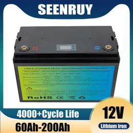 SeenRuy Batterie LifePo4 12V 20AH 50AH 100AH ​​150AH 200AH LITIUM Batteri med Bluetooth BMS Deep Cycle For Solar Power System