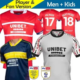 23 24 Middlesbrough Soccer Jerseys Home 2023 2024 Tavernier Payero Howson McNair Bola Birmingham Men Football Shirts Kids Kits
