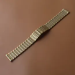 Titta på band Gold WatchBands Rostfritt stål 14mm 16mm 18mm 20mm 22mm Quartz Strap Armband Vackert band Polerade tillbehör 230811