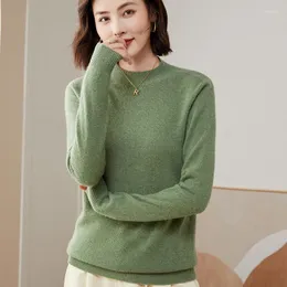 Women's Sweaters Seamless Cashmere Sweater Half High Collar Pullover Pure Wool Casual Top Spring /autumn Thin Knitting Ready To Wear