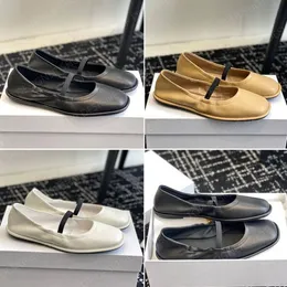 the row Ballet Flats Designer Dress Shoes Square flats Boat Shoes Loafers Sheepskin casual Dance shoes Women with box