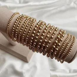 Straso di perline 6mm 8mm 10 mm per perle di colore in oro Bracciale per donne Dichiarazione alla moda Big Round Handmade 3pcs/Set Fashion Jewelry Drop Del Dhtqr