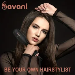 Savani Hair StraightEner Brushで髪を楽にスタイリングしてください！