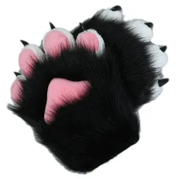 Luvas sem dedos 2 PCs desenho animado Cosplay Costume Nails Garras luvas Furry Hand Paw luvas Anime Cosplay Mittens para História contando 230811