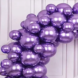 Dekoration 10/20/30 st metalliska lila ballonger brud bröllop globos examen årsdag födelsedag baby shower dekor