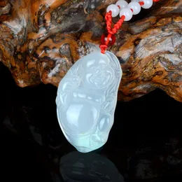 ペンダントネックレス天然石のカルセドニー笑顔仏マトレヤハッピー