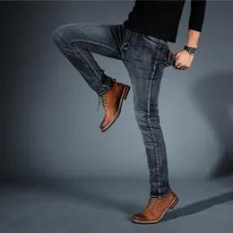 Erkekler Kot 2021 Kolil Erkekler Midweigth Streç spandeks denim ince fit pantolon iş jean mavi ve siyah renkler 312v