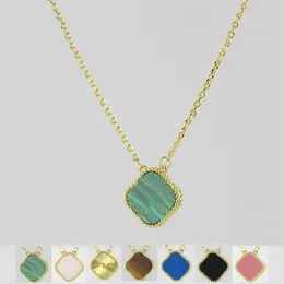 designer di gioielli collana a quattro foglie set collane con pendente braccialetto orecchino della vite prigioniera oro argento madreperla verde collana di fiori catene a maglia delle donne catena aa